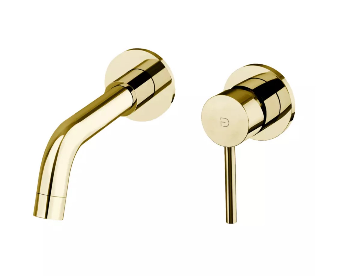 FDesign Baterie lavoar fdesign flusso, 1/2'',pe perete, l, 223 mm, valva inclusa, lucios, auriu, fd1-fls-3pa-55