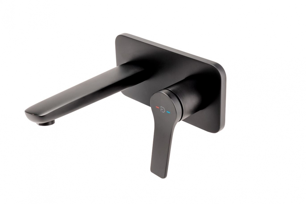 FDesign Baterie lavoar fdesign seppia fd1-spa-3pa-22, 1/2'', montare pe perete, marimea m, include valva, fara ventil, mat, negru