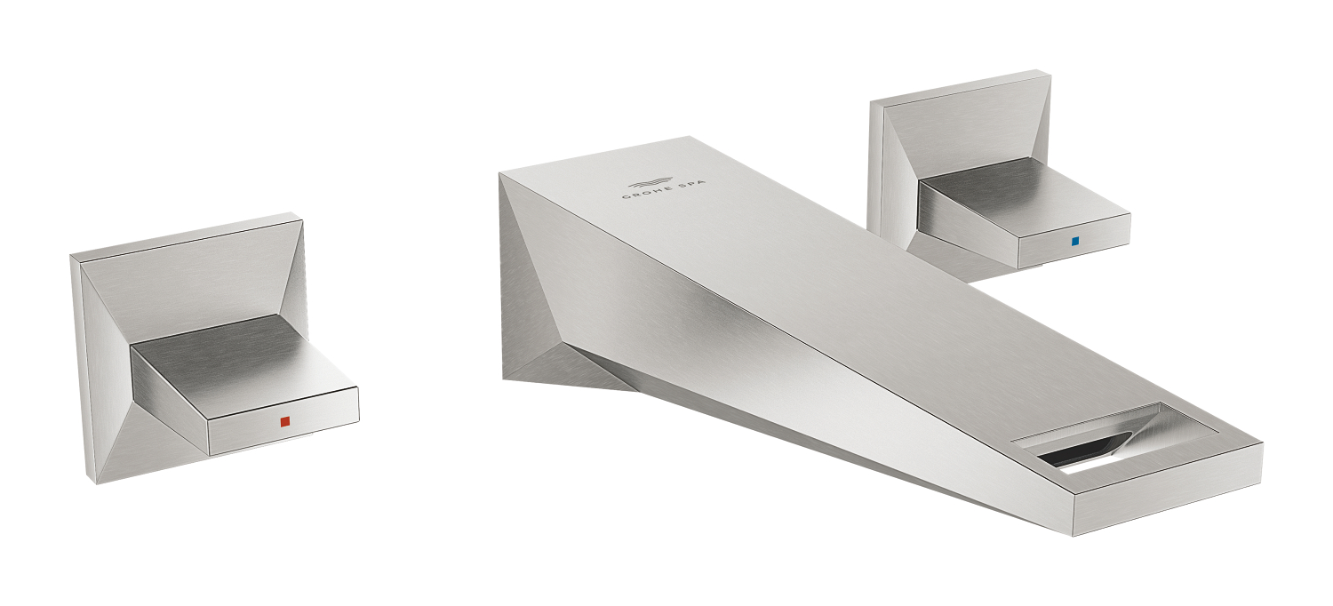 Grohe SPA Baterie lavoar grohe allure brilliant, pe perete, 161 mm, necesita valva, mat, otel satinat, 20628dc0