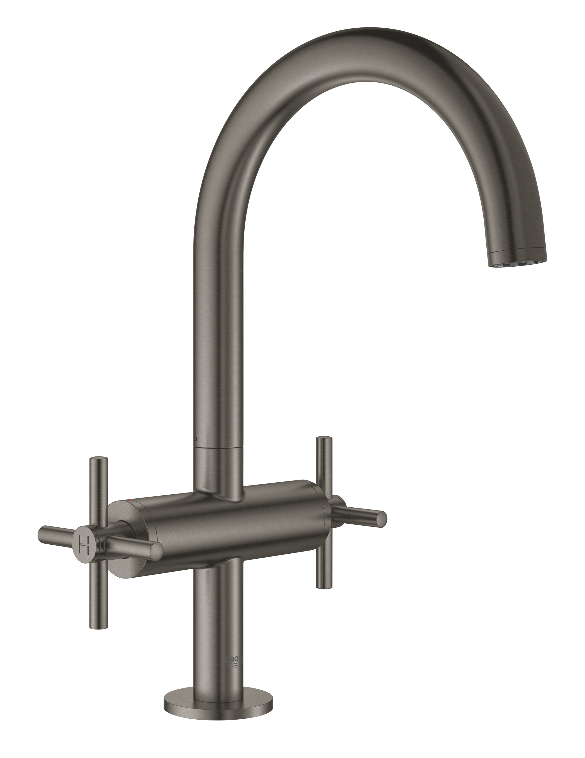 Grohe Baterie lavoar grohe atrio, 3/8'', l, 303 mm, ventil, lucios, grafit, 21019al3