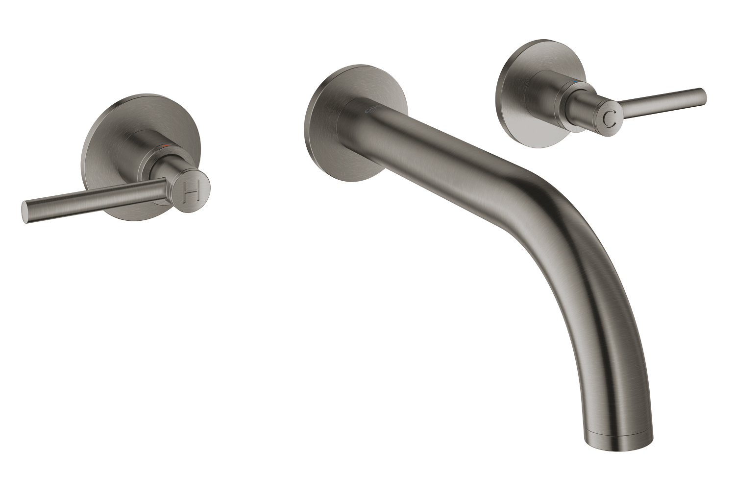 Grohe Baterie lavoar grohe atrio, 1/2 , l, pe perete, dubla comanda, mat, grafit, 20169al3