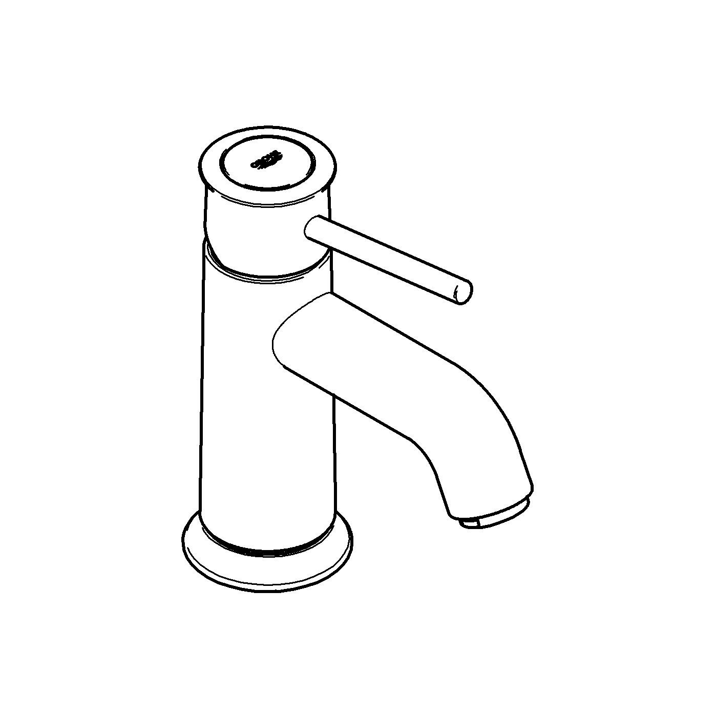 Baterie lavoar Grohe 32863000, BauClassic, tip comanda monocomanda, ti