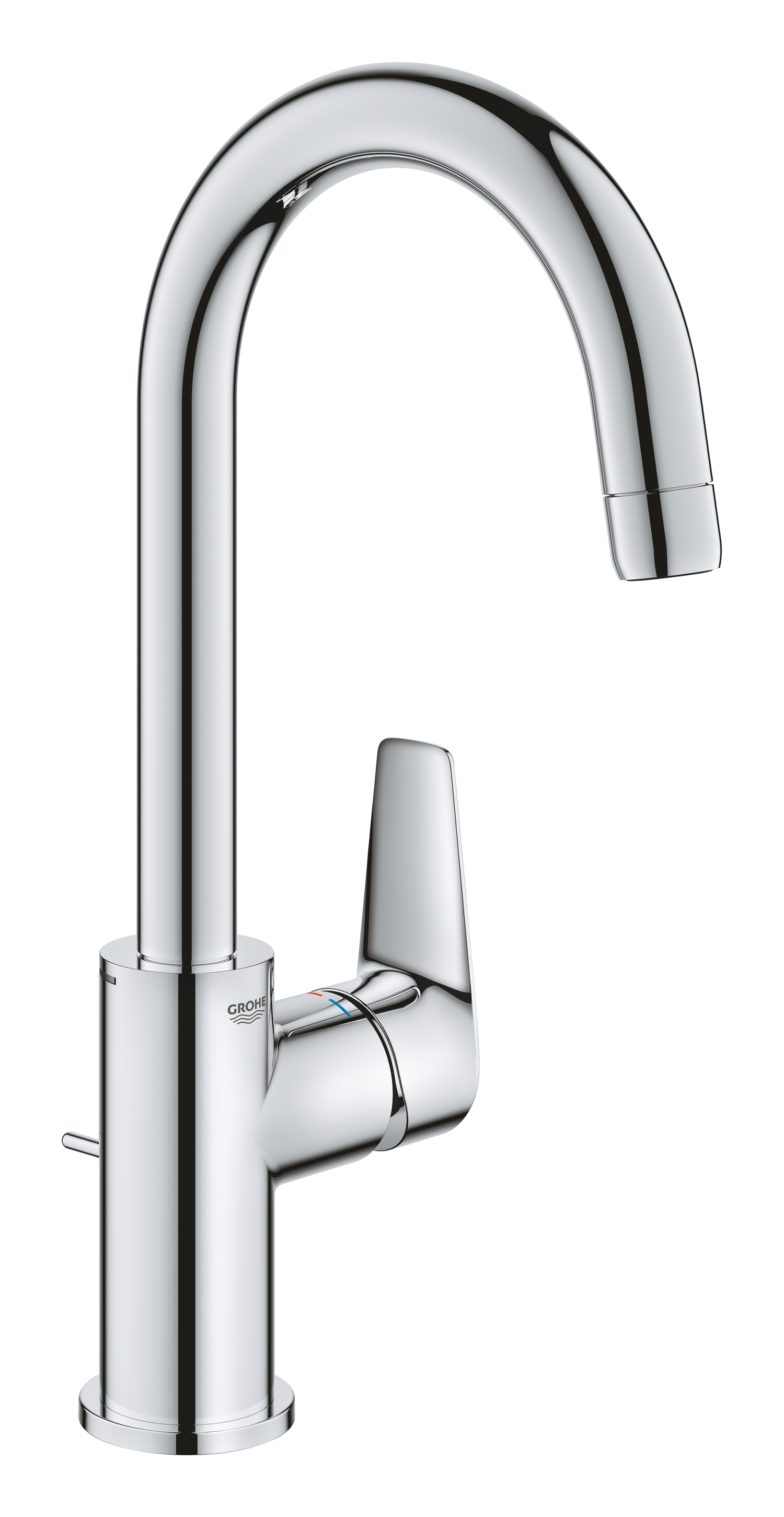 Grohe Baterie lavoar grohe bauedge 23760001, 3/8'', marimea l, h 31.1 cm, monocomanda, pivotanta, cartus ceramic, evacuare cu