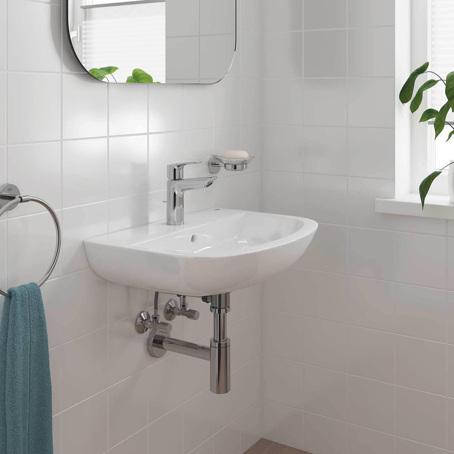 Baterie lavoar Grohe 23762001, Bauloop, tip comanda monocomanda, tip i