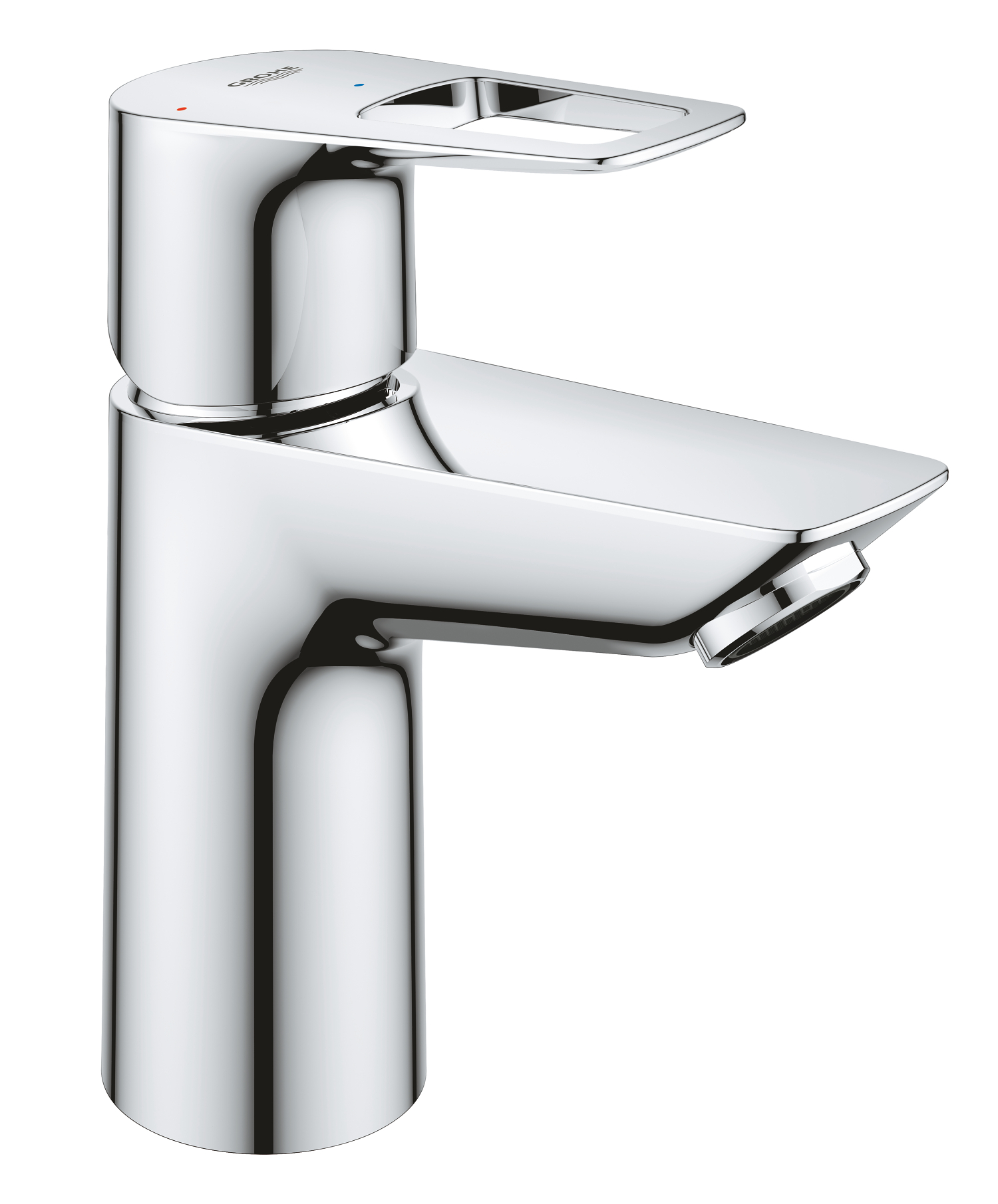 Grohe Baterie lavoar grohe bauloop 23883001, 3/8'', marimea s, pornire pe rece, cartus ceramic, evacuare push to open, crom