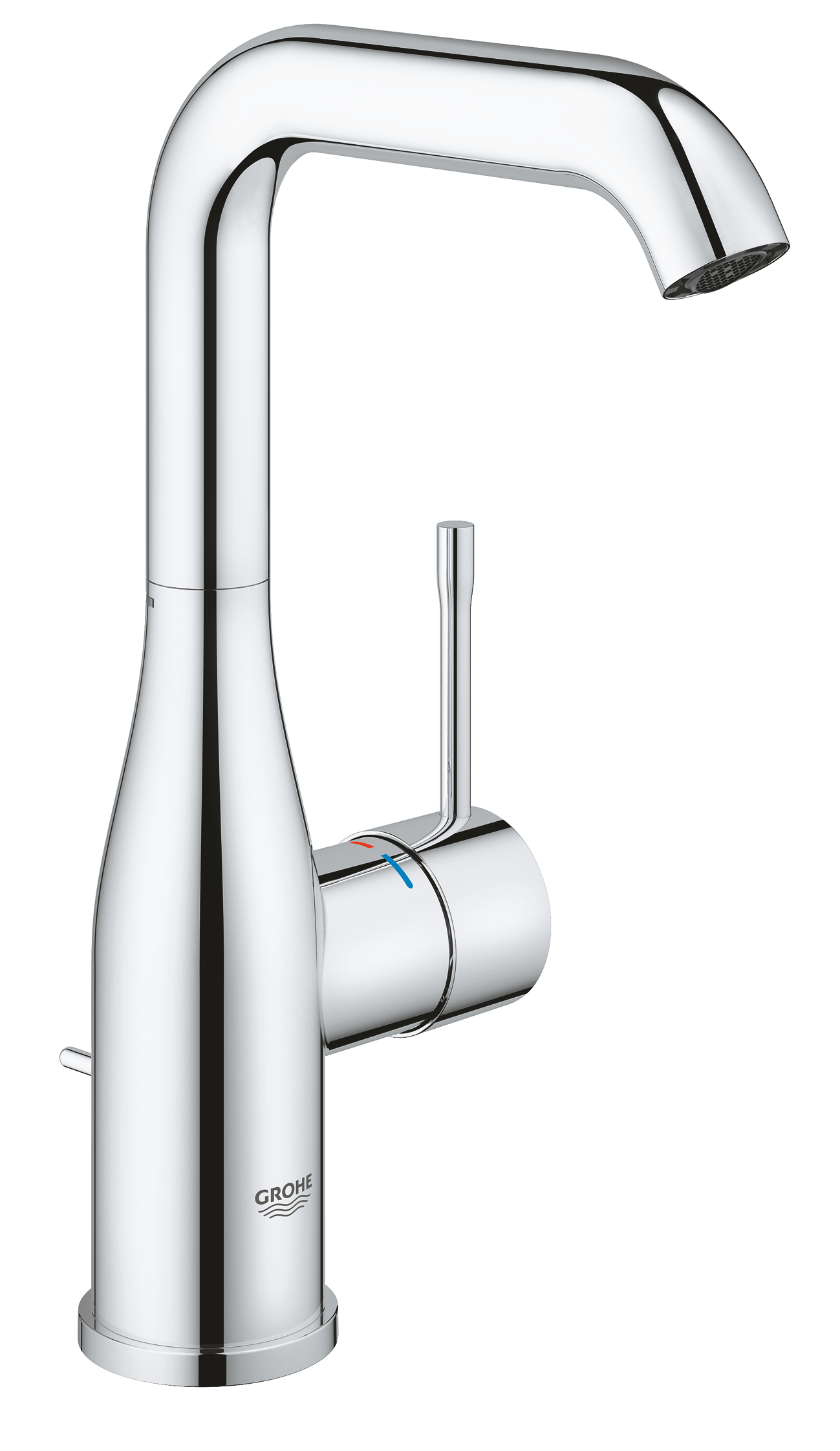 Grohe Baterie lavoar grohe essence 32628001, 3/8'', monocomanda, marimea l, cartus ceramic, pivotanta, evacuare cu tija, crom