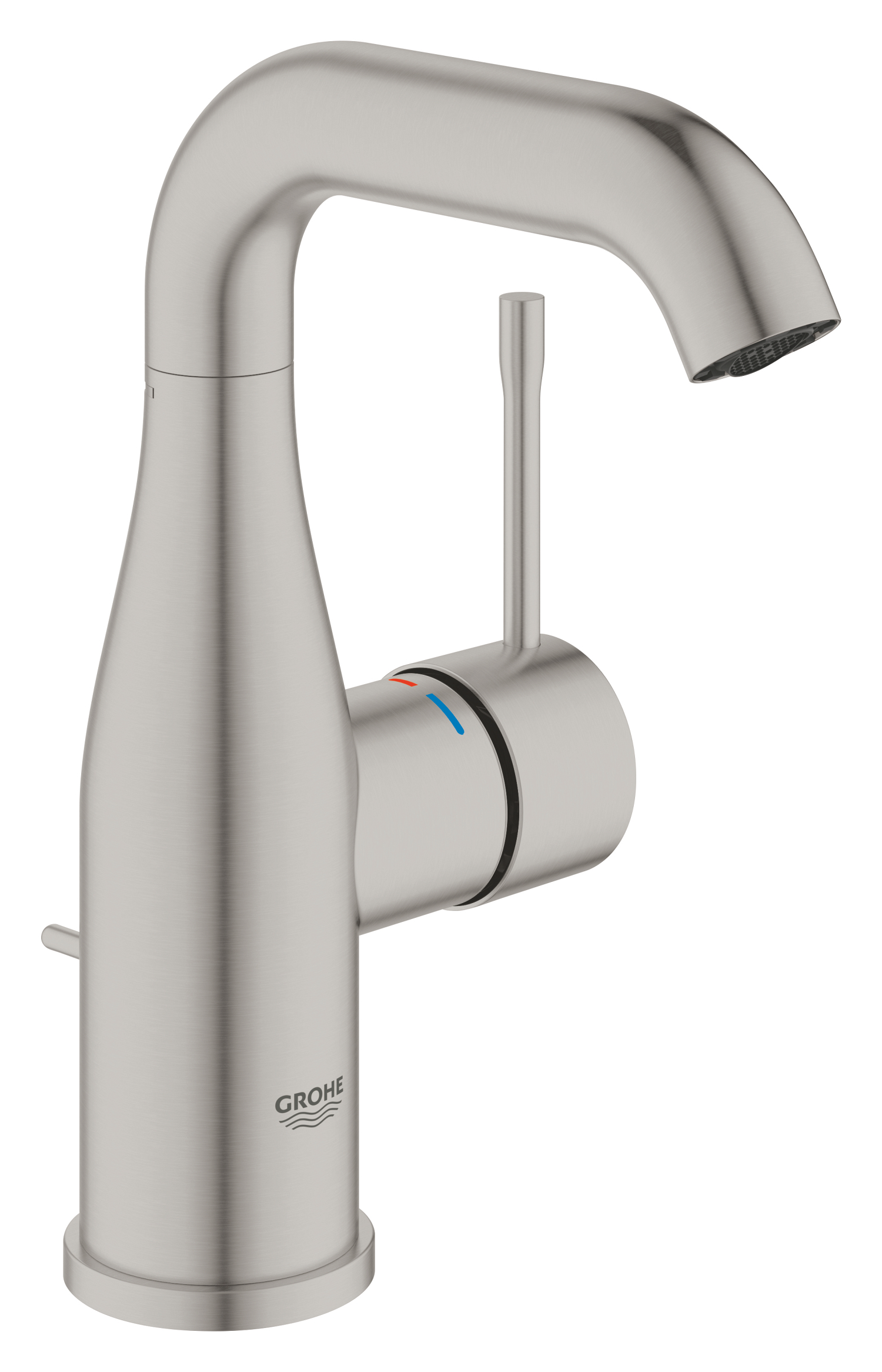 Grohe Baterie lavoar grohe essence, m, 193 mm, ventil, mat, otel satinat, 24173dc1