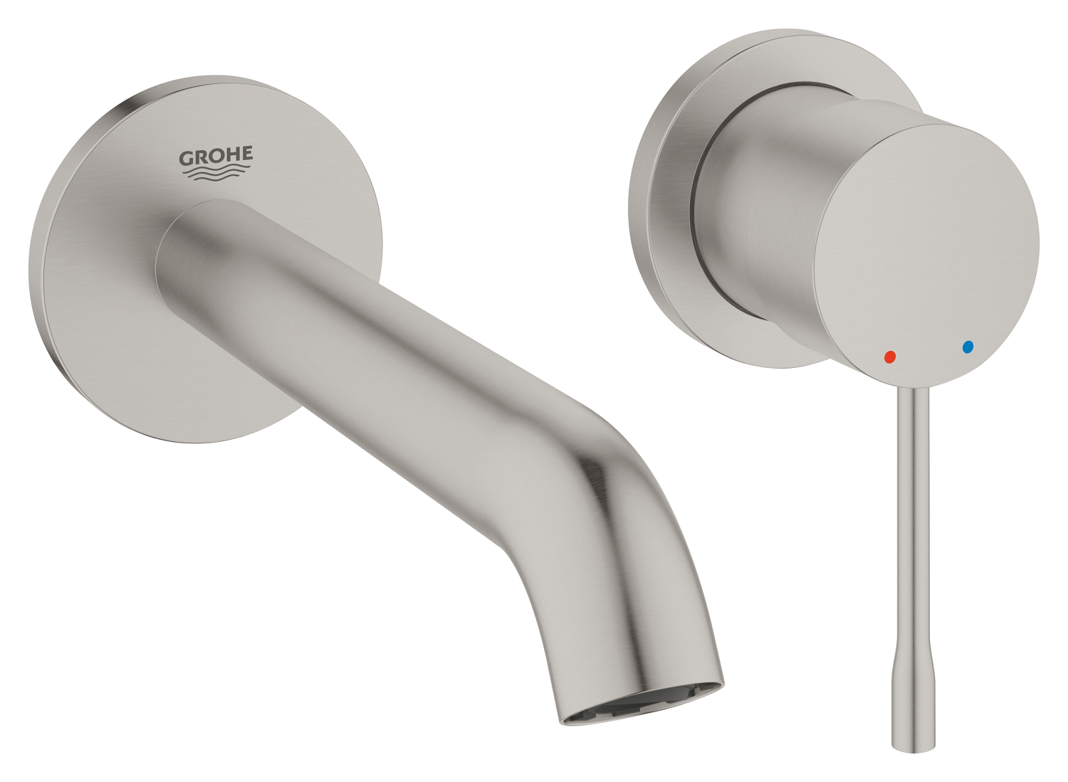 Grohe Baterie lavoar grohe essence, pe perete, 183 mm, necesita valva, mat, otel satinat, 29192dc1