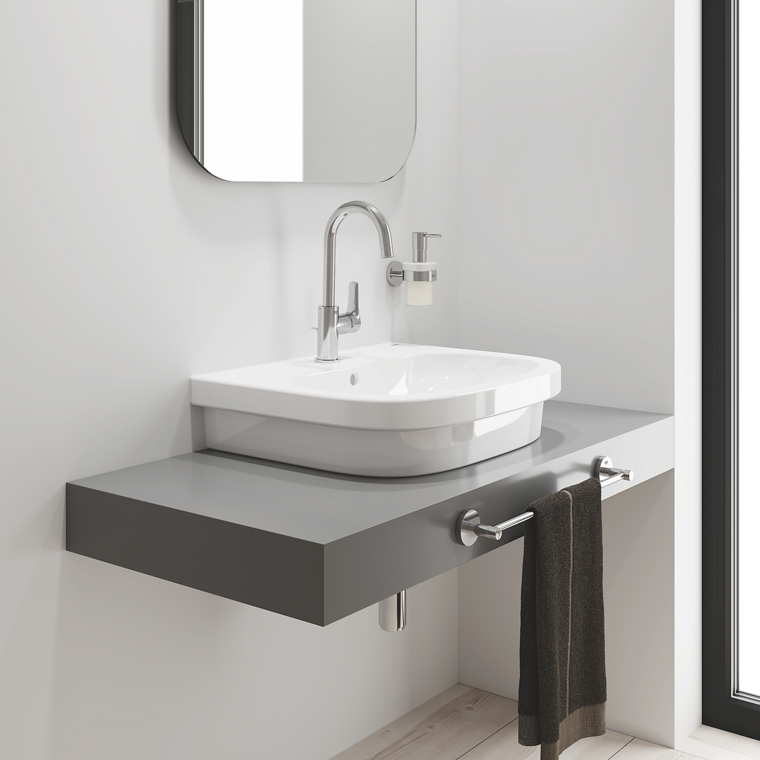 Baterie lavoar Grohe 23537003, 1 bar, 35 mm, 311 mm, 140 mm, 385 mm, 1 orificii instalare, 3/8 dimensiune racord, Crom
