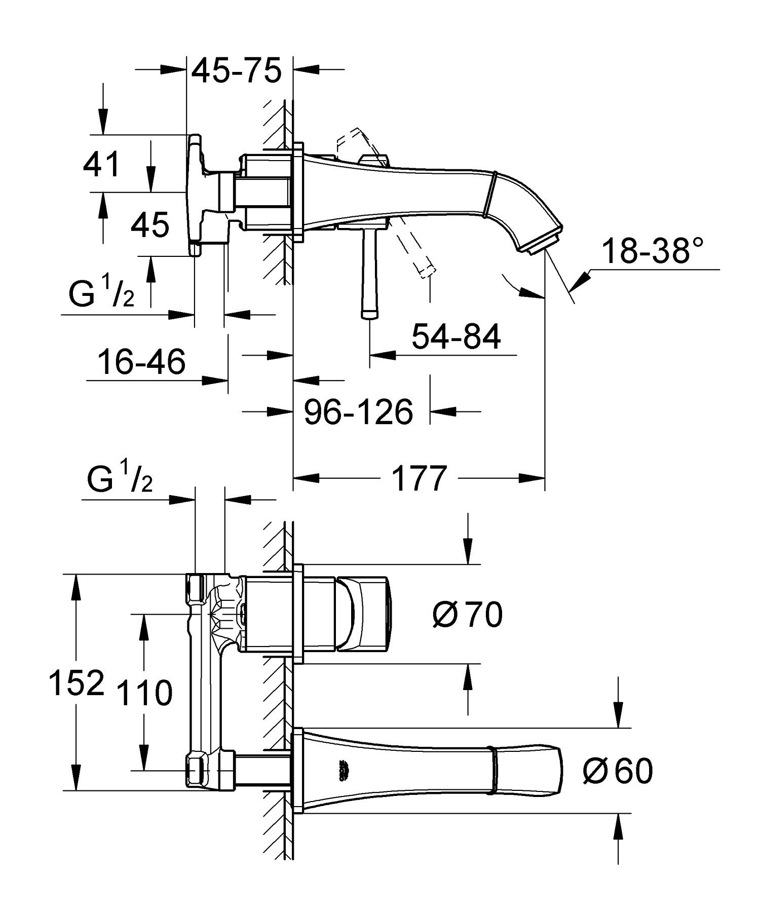 Baterie lavoar Grohe 19929000, Grandera, tip comanda monocomanda, tip 