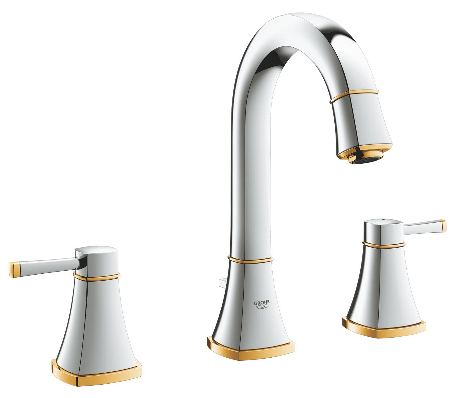 Grohe Baterie lavoar grohe grandera 20389ig0, 3/8'', l, 264 mm, ventil, crom / auriu