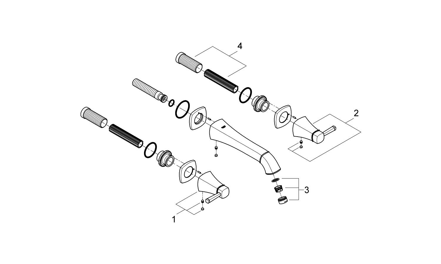 Baterie lavoar Grohe 20415000, Grandera, tip comanda dubla comanda, ti