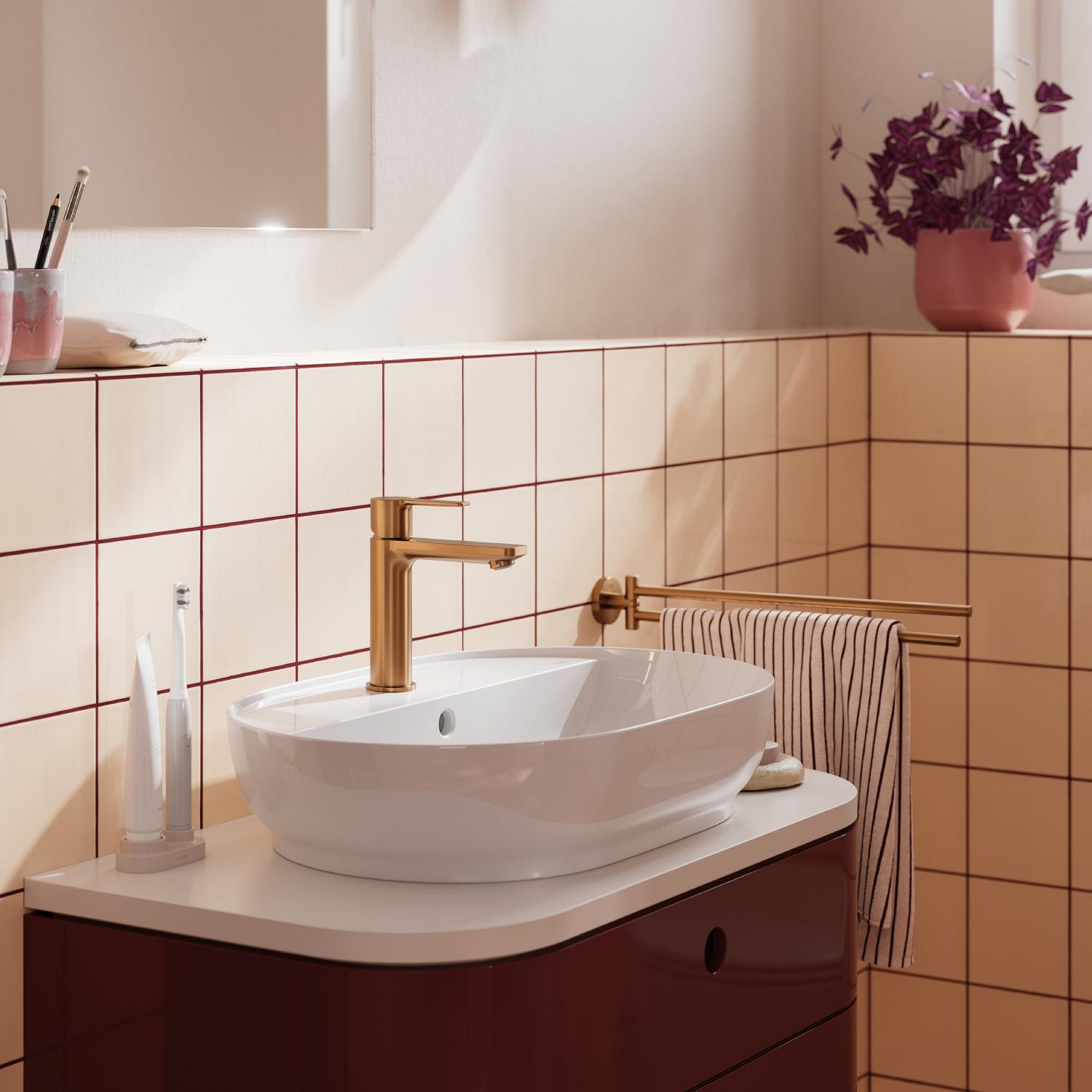 Baterie lavoar Grohe 23106DL1, 28 mm, 5 l/min, 0.6 bar, 35 mm, 180 mm, 128 mm, 360 mm, 1 orificii instalare, Cupru