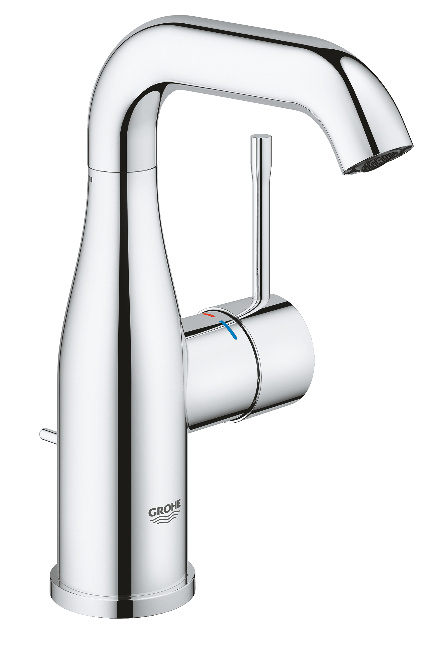 Grohe Baterie lavoar grohe essence 23462001, marimea m, monocomanda, 3/8'', pivotanta, cartus ceramic, evacuare cu tija, crom
