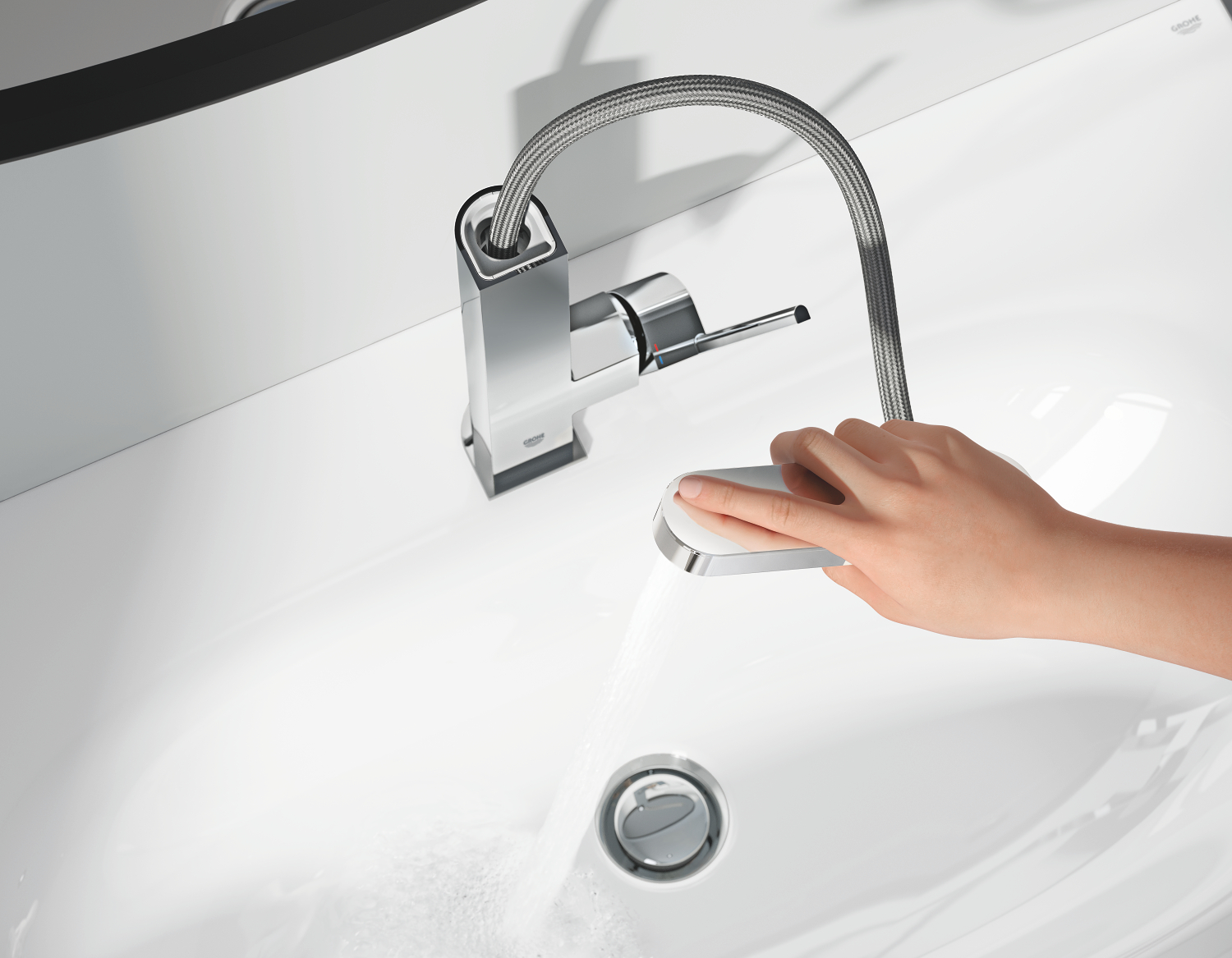 Baterie lavoar Grohe 23844003, 1 bar, 35 mm, 253 mm, 151 mm, 490 mm, 1 orificii instalare, 3/8 dimensiune racord, Crom
