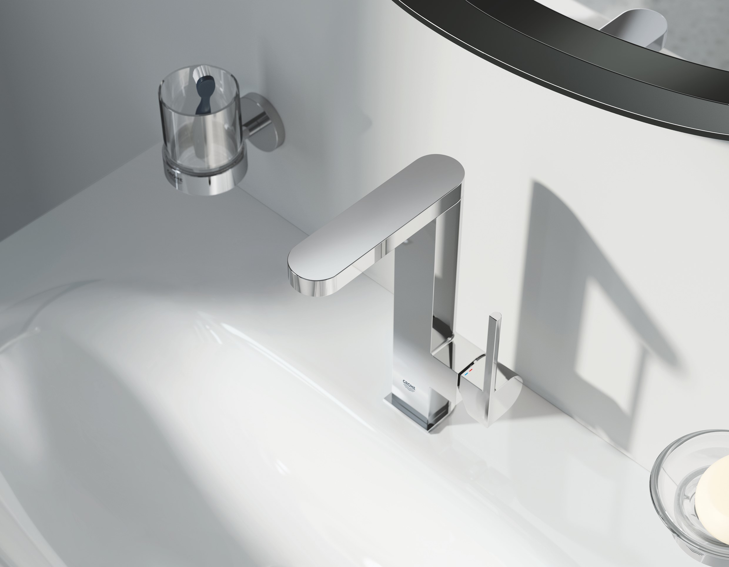 Baterie lavoar Grohe 23873003, 28 mm, 5.7 l/min, 1 bar, 35 mm, 253 mm, 120 mm, 2.35 kg, 390 mm, Crom