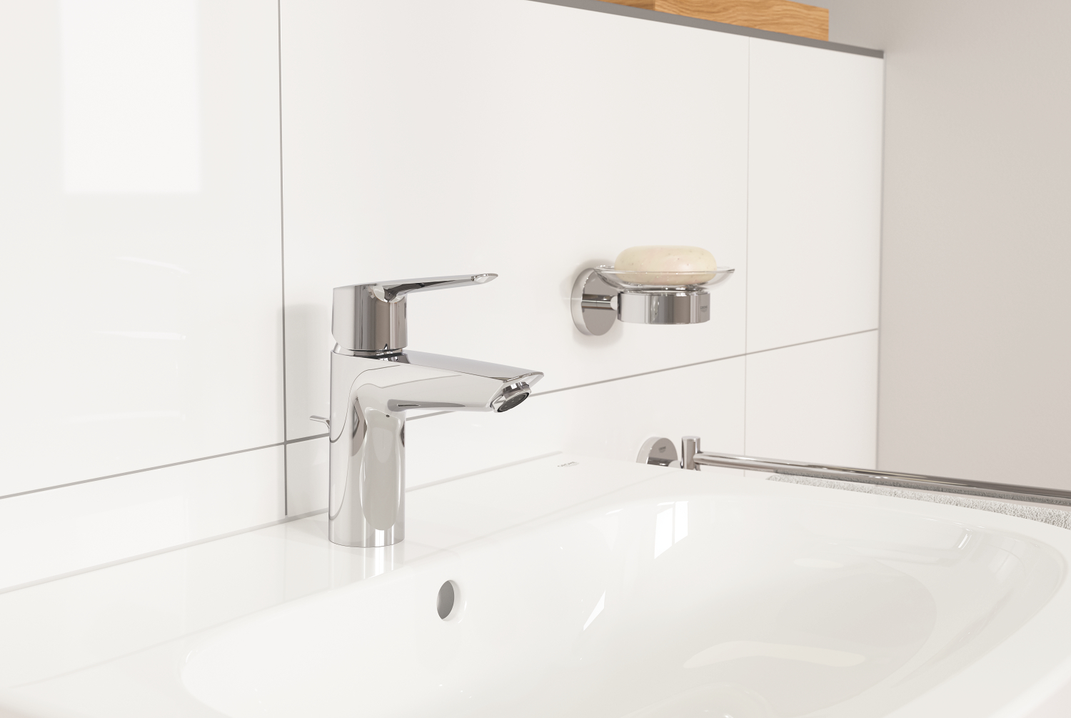 Baterie lavoar Grohe 24209002, 1 bar, 35 mm, 165 mm, 109 mm, 395 mm, 1 orificii instalare, 3/8 dimensiune racord, Crom