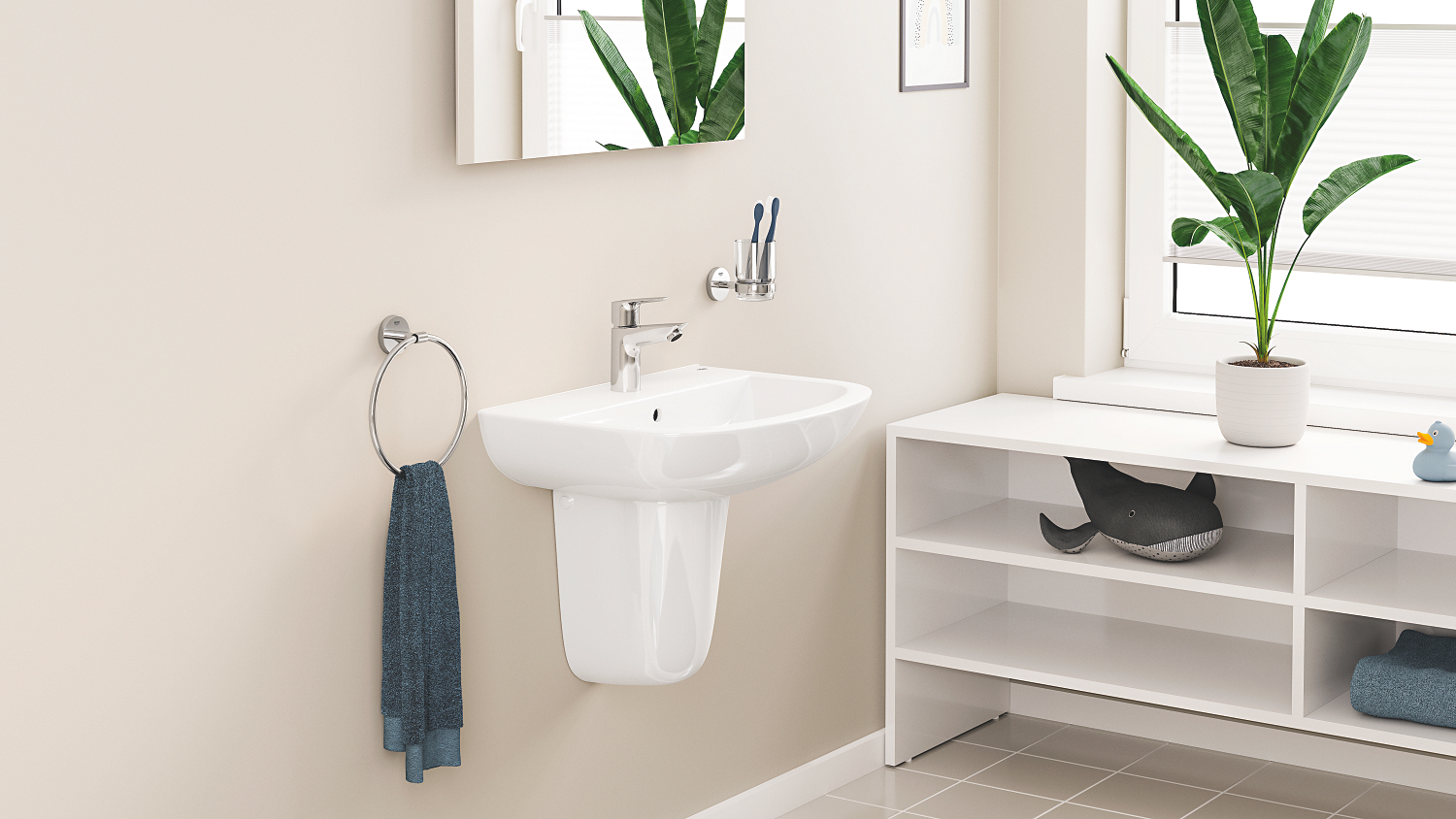 Baterie lavoar Grohe 24196001, Start Edge, tip comanda monocomanda, ti