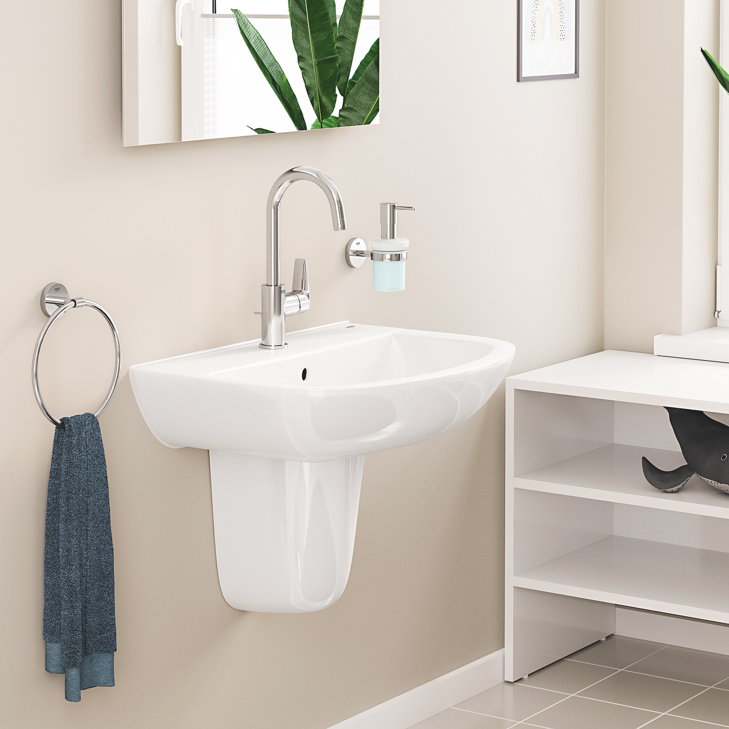 Baterie lavoar Grohe 24201001, Start Edge, tip comanda monocomanda, ti