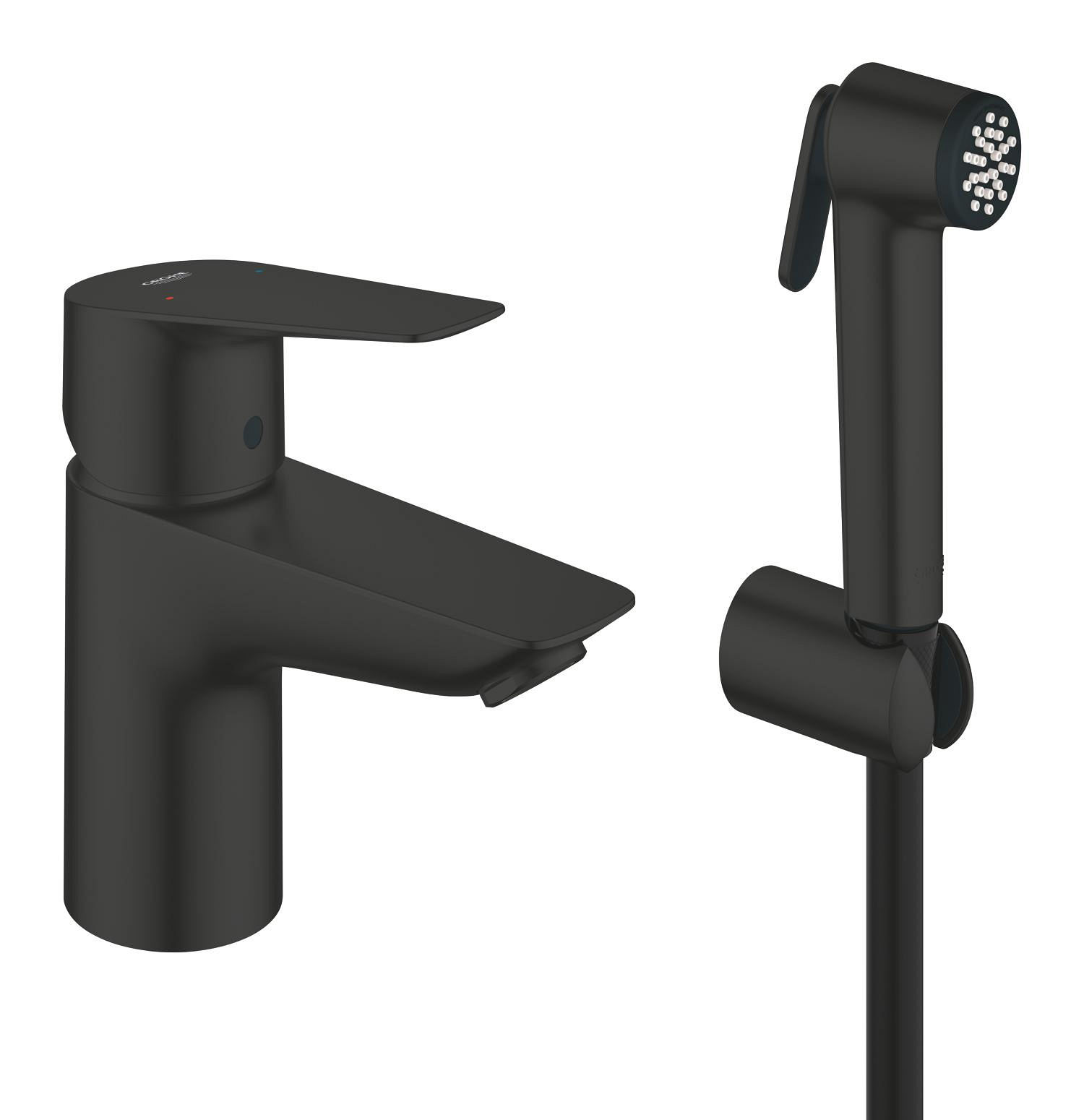 Baterie lavoar Grohe 237732431, 28 mm, 5 l/min, 0.7 bar, 34 mm, 153 mm, 106 mm, 375 mm, 1 orificii instalare, Negru