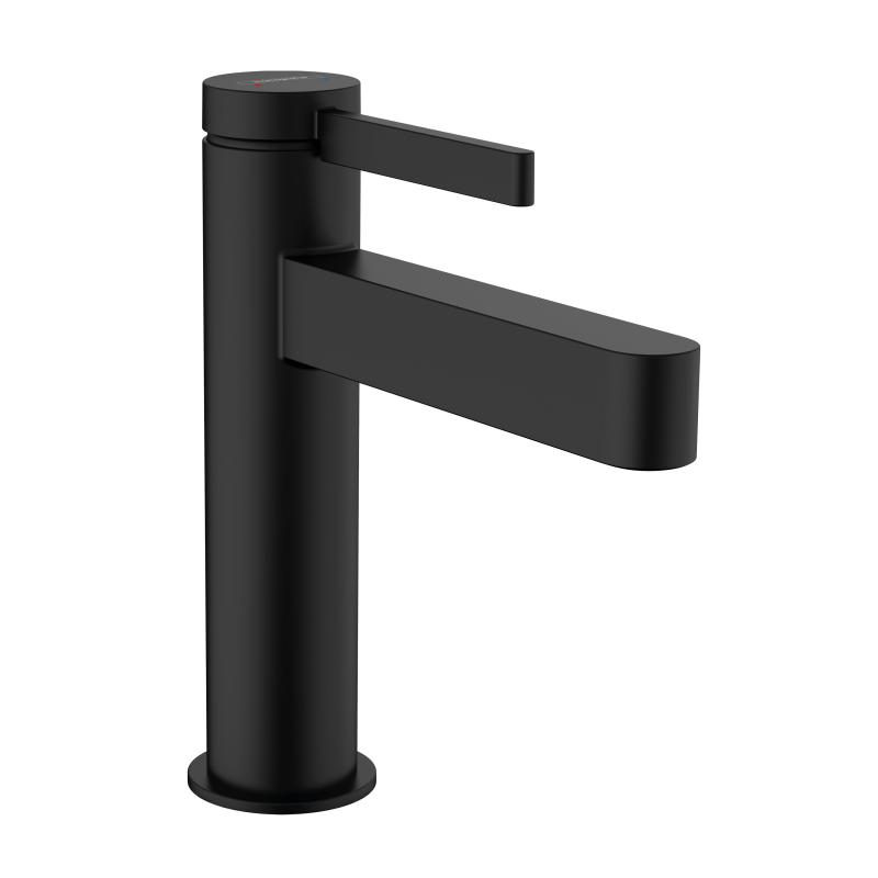 Hansgrohe Baterie lavoar hansgrohe finoris 110 76023670, 3/8'', marimea m, monocomanda, ventil push to open, mat, negru