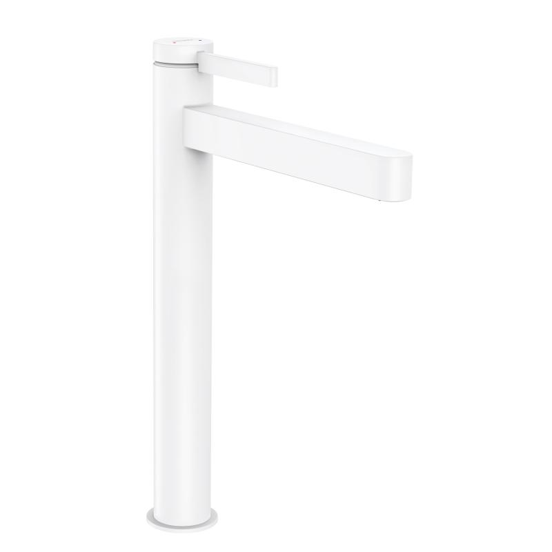 Hansgrohe Baterie lavoar hansgrohe finoris 76070700, 3/8'', marimea xl, monocomanda, cartus ceramic, ventil push to open, alb,