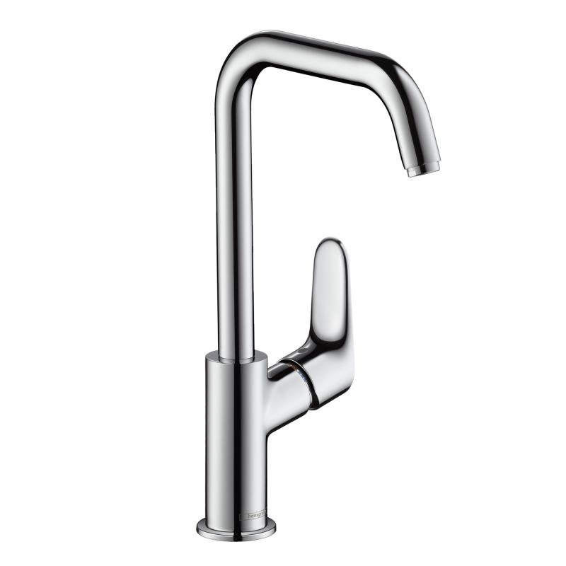 Hansgrohe Baterie lavoar hansgrohe focus e2 31609000, 3/8'', marimea l, monocomanda, pivotanta, evacuare cu tija, crom