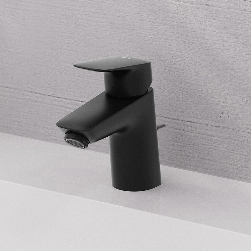 Hansgrohe Baterie lavoar hansgrohe logis, s, 138 mm, pornire rece, ventil, mat, negru, 71072670