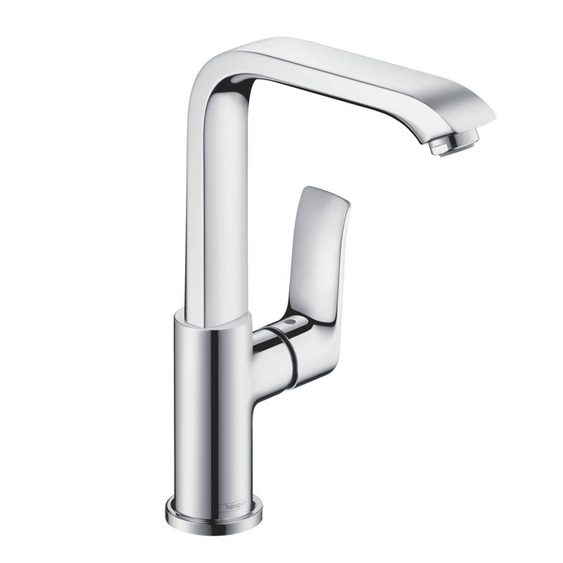 Hansgrohe Baterie lavoar hansgrohe metris 31087000, 3/8'', marimea l, monocomanda, cartus ceramic, evacuare cu tija, crom