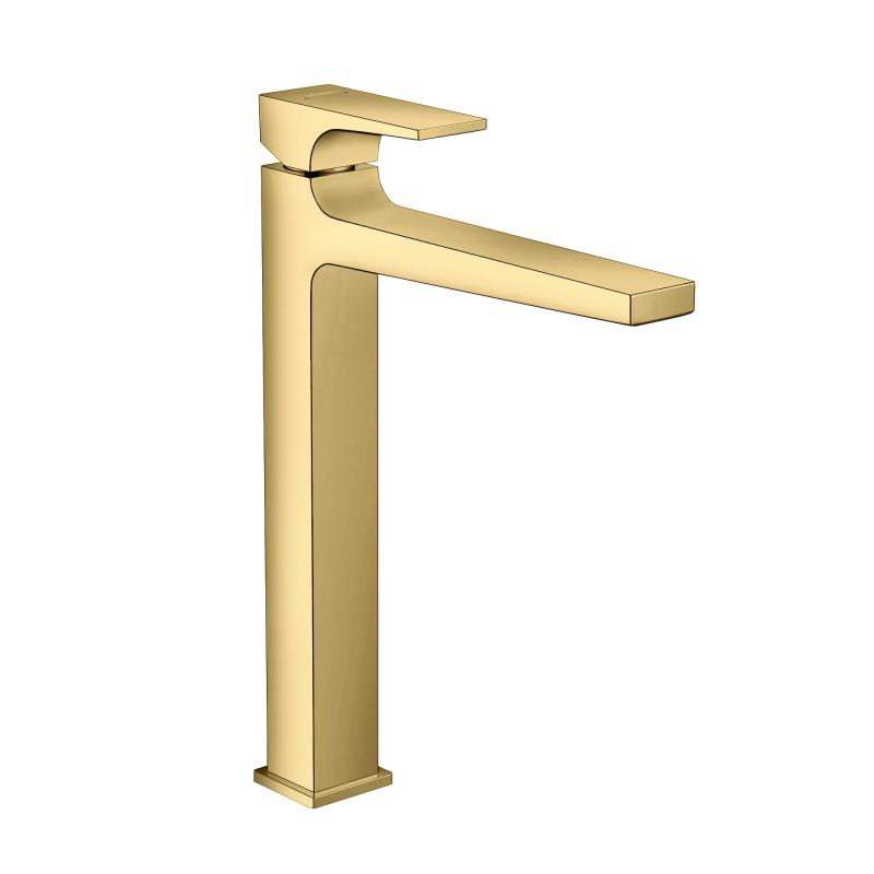 Hansgrohe Baterie lavoar hansgrohe metropol 32512990, 3/8'', xl, 326 mm, ventil, lucios, auriu