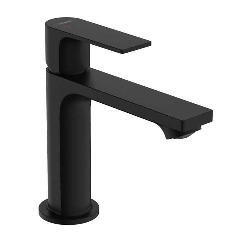 Hansgrohe Baterie lavoar hansgrohe rebris e 72589670, 3/8'', marimea m, pornire pe rece, ecosmart, ventil cu tija, mat, negru