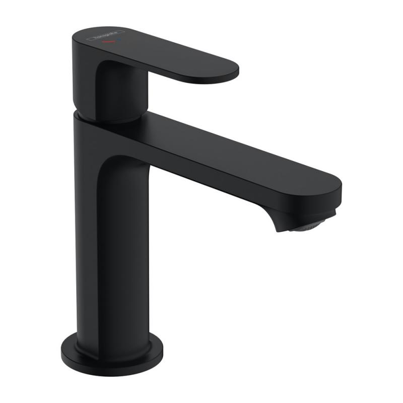 Hansgrohe Baterie lavoar hansgrohe rebris s 72588670, 3/8'', marimea m, pornire pe rece, ecosmart, ventil cu tija, mat, negru