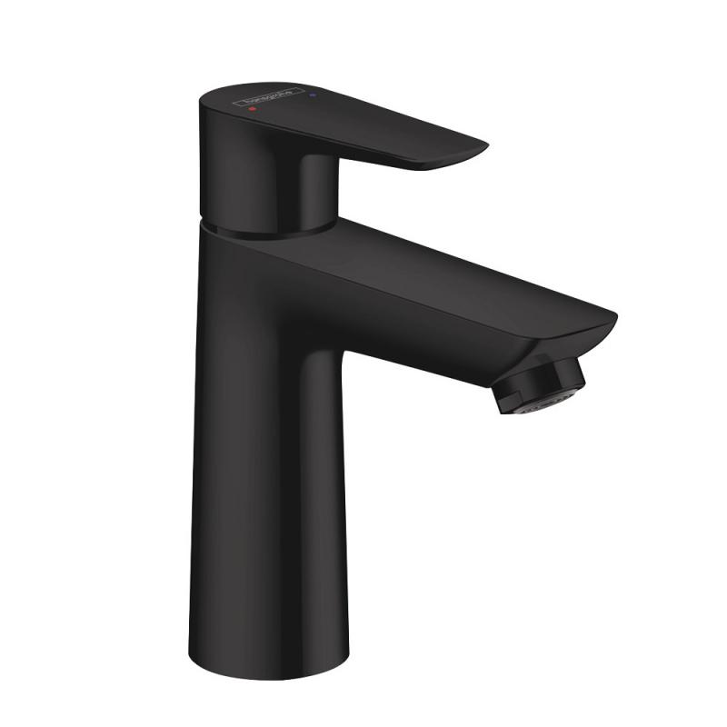 Hansgrohe Baterie lavoar hansgrohe talis 100 71713670, 3/8'', marimea m, pornire pe rece, evacuare cu tija, mat, negru