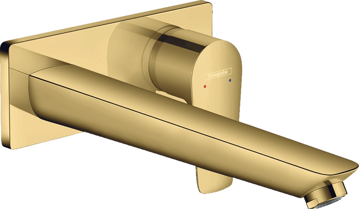 Hansgrohe Baterie lavoar hansgrohe talis e 71734990, montare pe perete, monocomanda, 225 mm, necesita set fixare, lucios, auriu