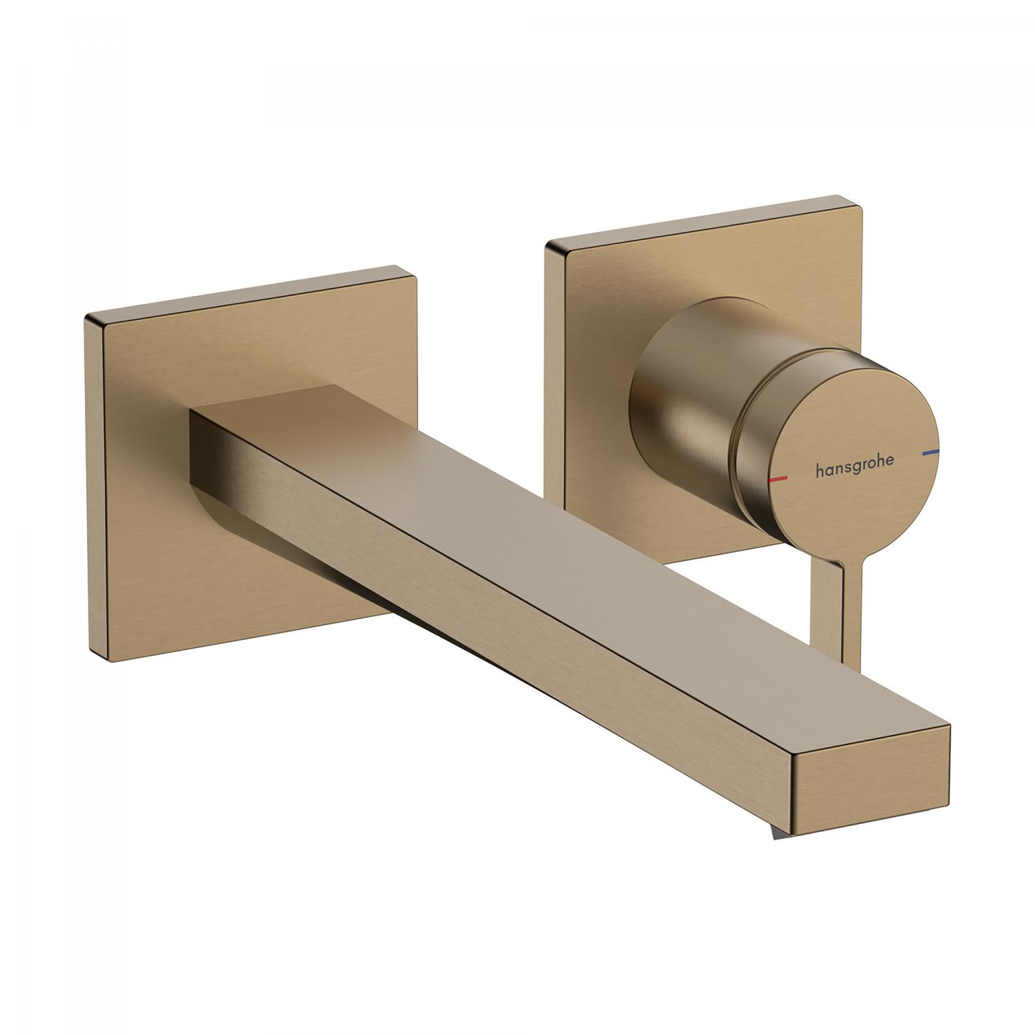 Hansgrohe Baterie lavoar hansgrohe tecturis e, pe perete, l, 230 mm, necesita valva, ventil, mat, bronz, 73051140