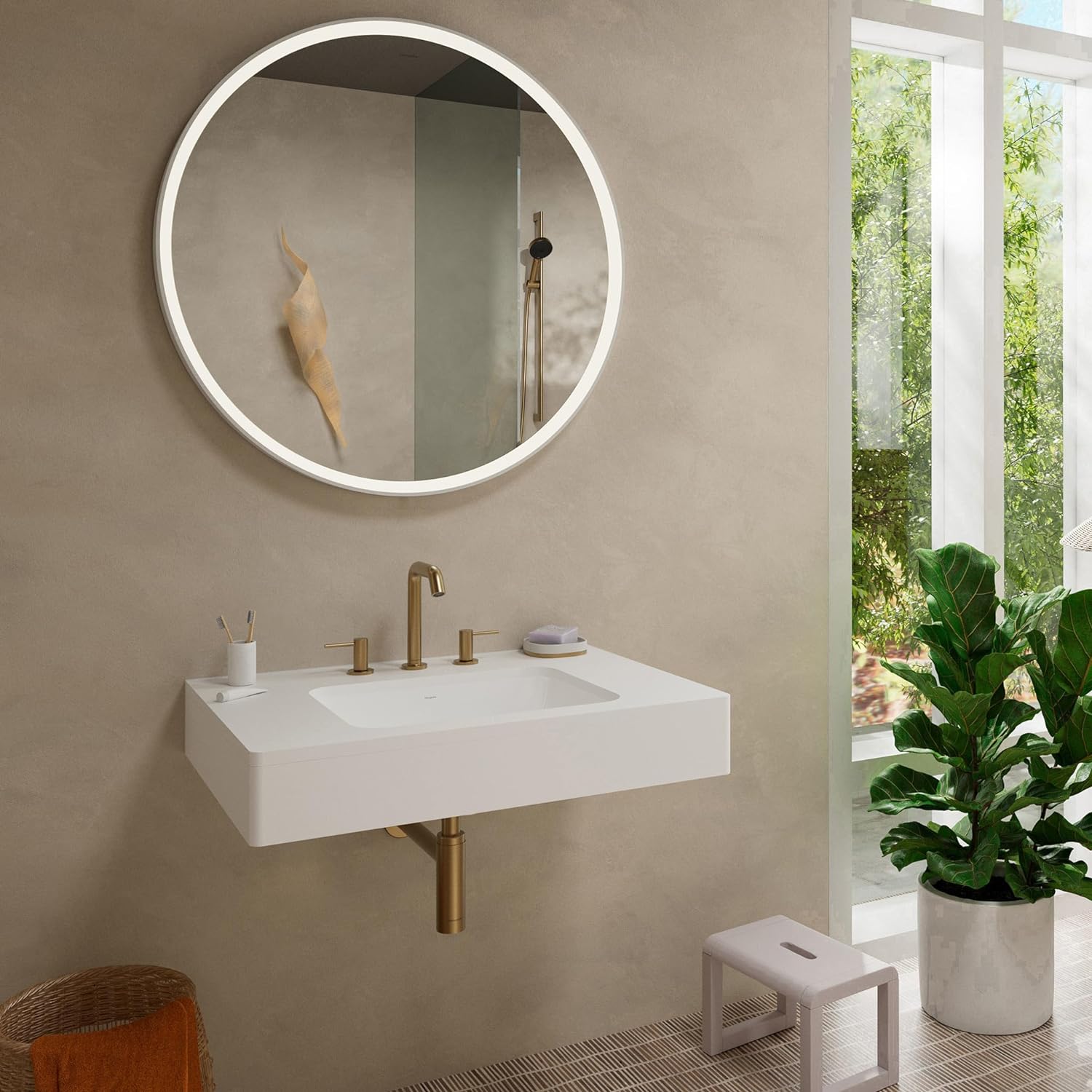 Baterie lavoar Hansgrohe Tecturis S, L, 201 mm, ventil, m…