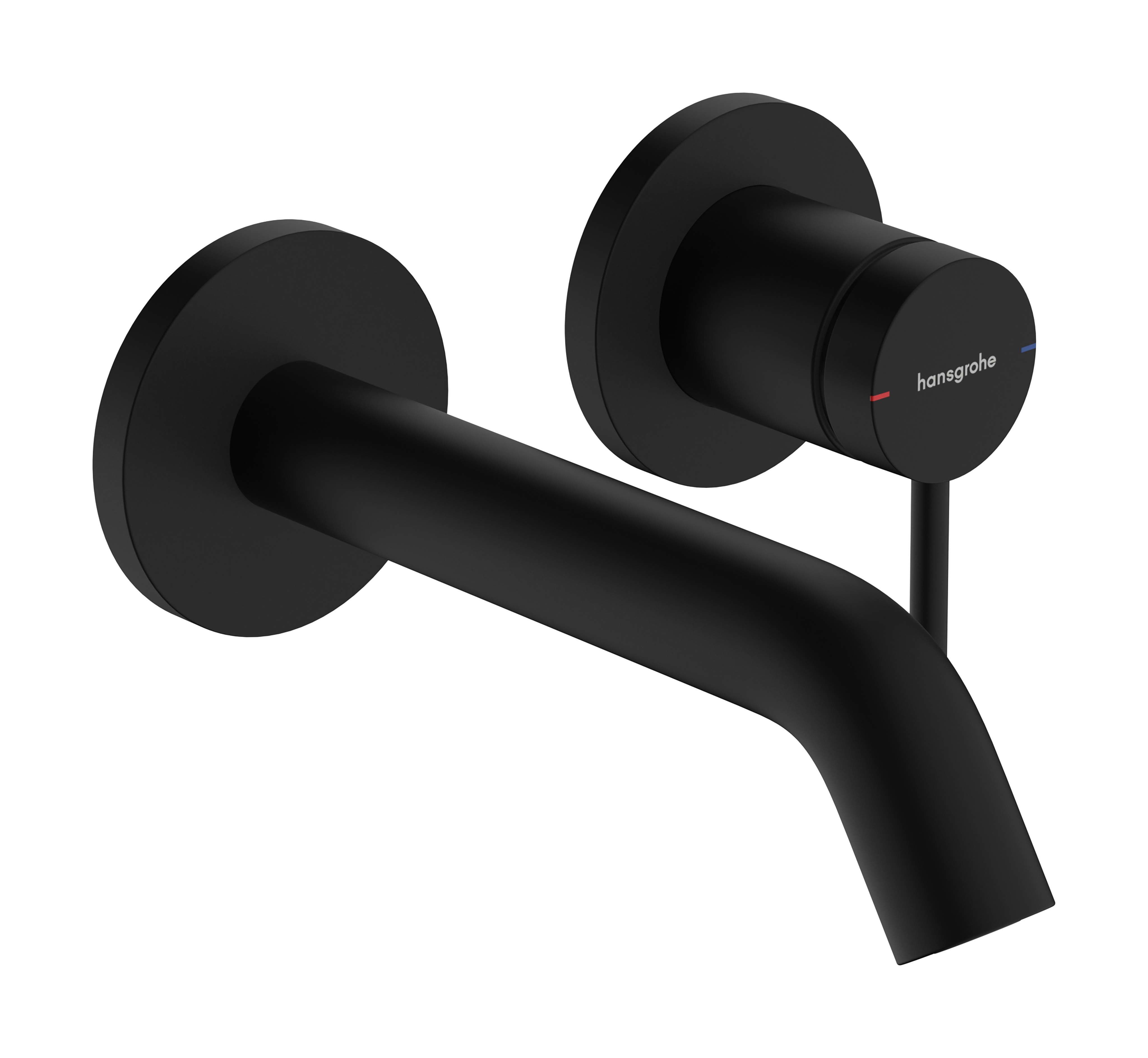 Hansgrohe Baterie lavoar hansgrohe tecturis s, pe perete, 175 mm, necesita valva, ventil, mat, negru, 73350670