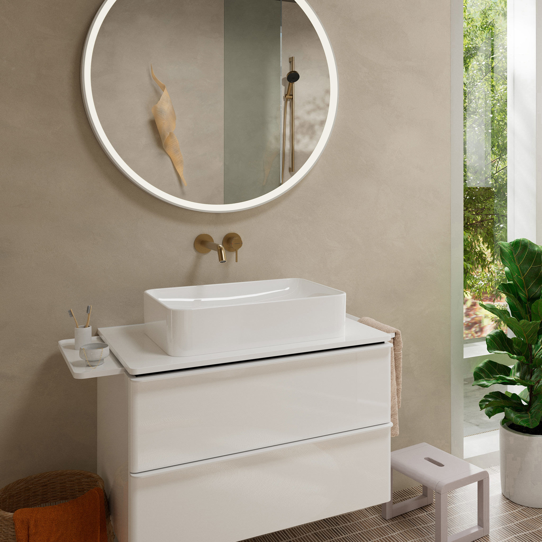 Baterie lavoar Hansgrohe Tecturis S, pe perete, 175 mm, n…