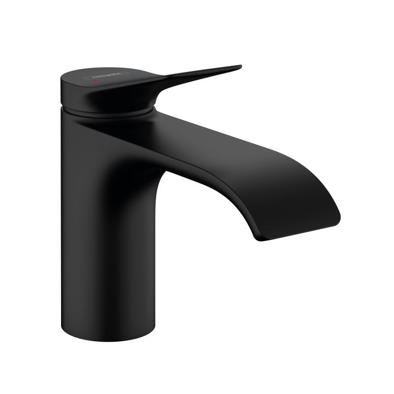 Hansgrohe Baterie lavoar hansgrohe vivenis 75010670, 3/8'', marimea s, monocomanda, ecosmart, ventil cu tija, mat, negru