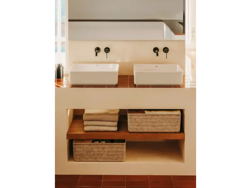 Baterie lavoar Roca A5A359EVA0, 5 l/min, 0.5 bar, 35 mm, 60 mm, 175 mm, 2 orificii instalare, monocomanda, Auriu