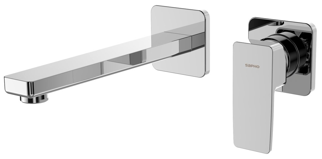 Sapho Baterie lavoar sapho tursi, pe perete, 230 mm, include valva, crom, ti018