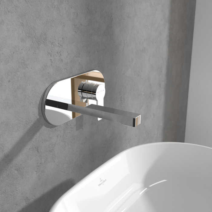 Villeroy and Boch Baterie lavoar villeroy and boch architectura, pe perete, 210 mm, necesita valva, ventil, crom, tvw10311211061