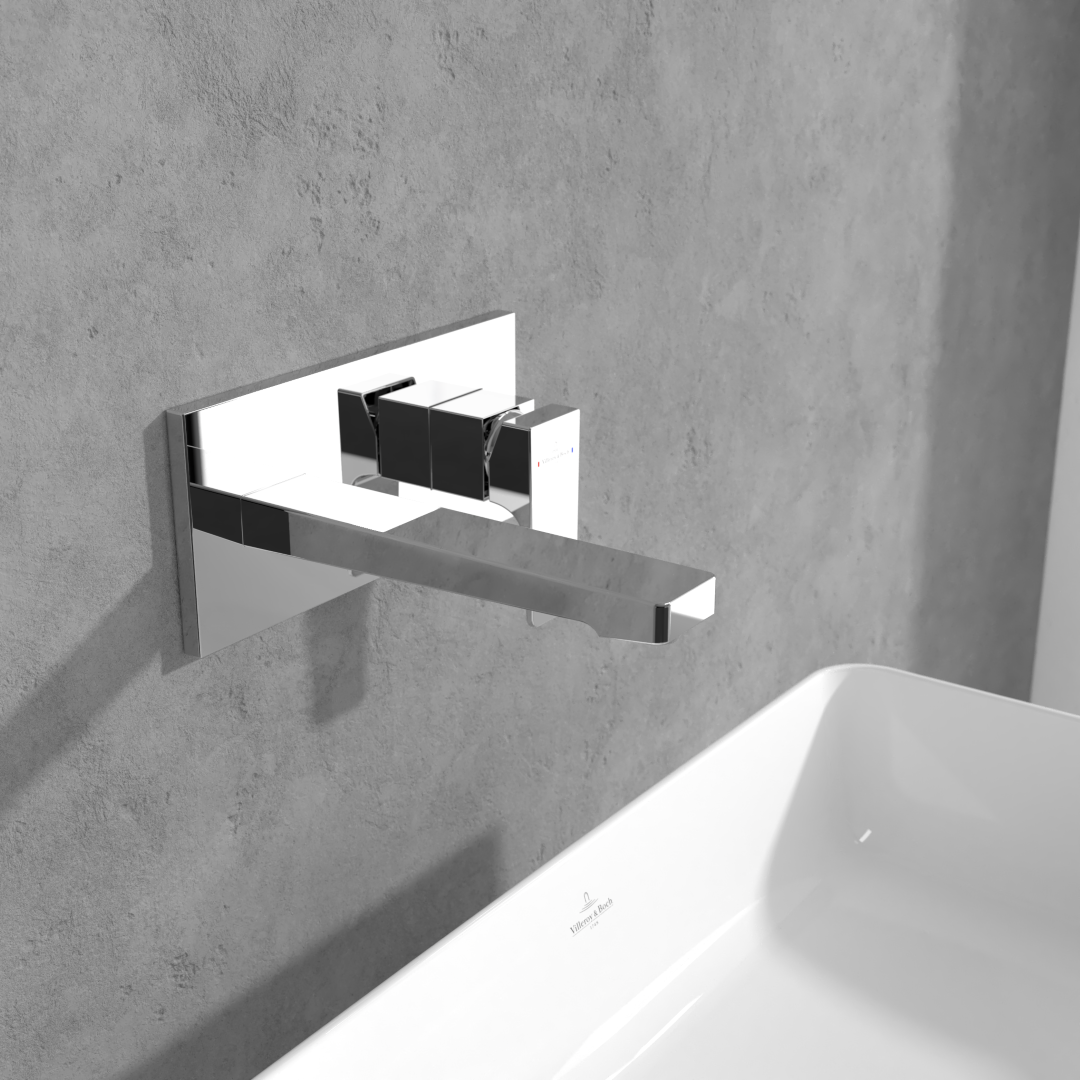 Villeroy and Boch Baterie lavoar villeroy and boch architectura, pe perete, 210 mm, necesita valva, ventil, crom, tvw12500300061