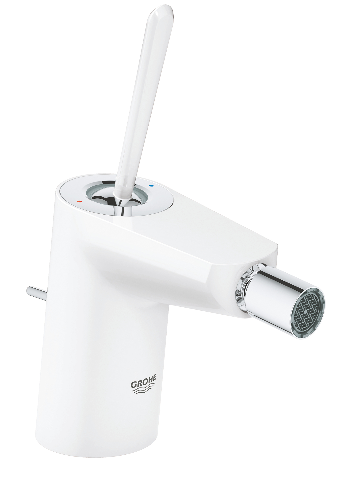 Grohe Baterie bideu grohe eurodisc joy, 3/8'', s, 182 mm, aerator, ventil cu tija, alb, 24036ls0