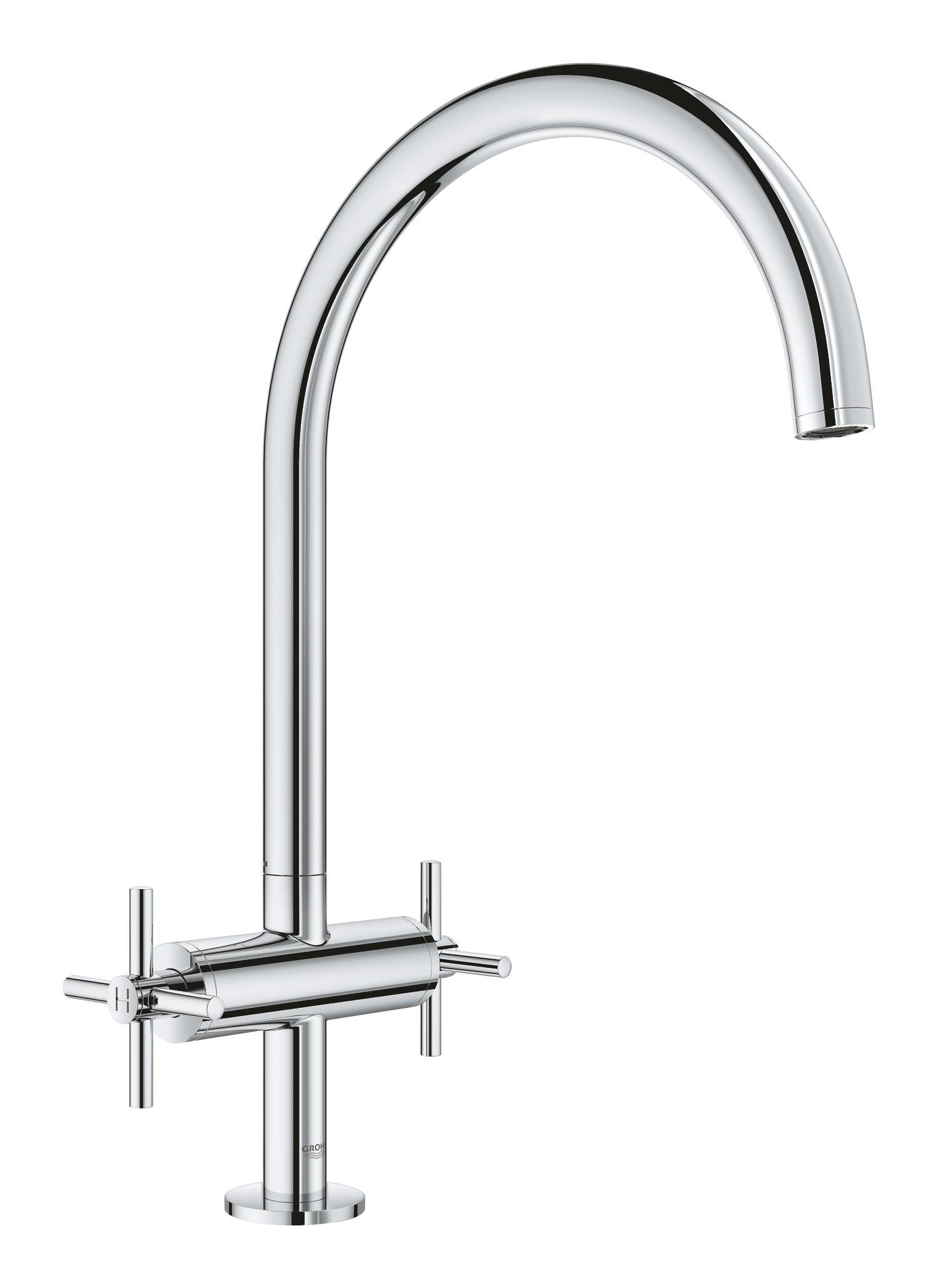 Grohe Baterie de bucatarie grohe atrio 30362000, 3/8'', tip c, pipa inalta, pivotanta, valva ceramica, dubla comanda, crom