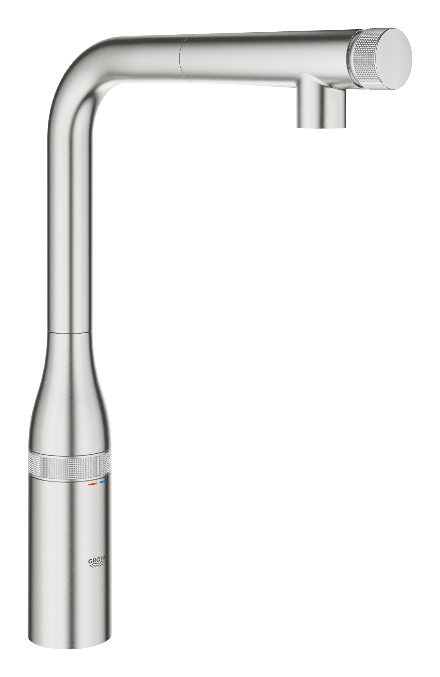 Grohe Baterie bucatarie grohe essence smartcontrol, inalta, tip l, dus extractabil, 2 functii, mat, otel satinat, 31615dc0