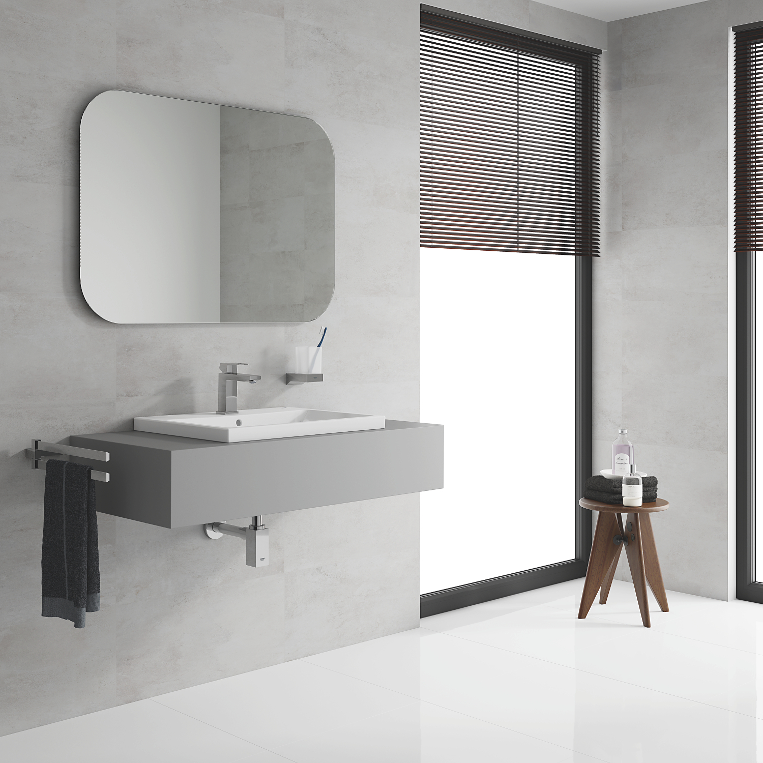 Baterie lavoar Grohe 23446000, 1 bar, 35 mm, 172 mm, 133 mm, 375 mm, 1 orificii instalare, 3/8 dimensiune racord, Crom
