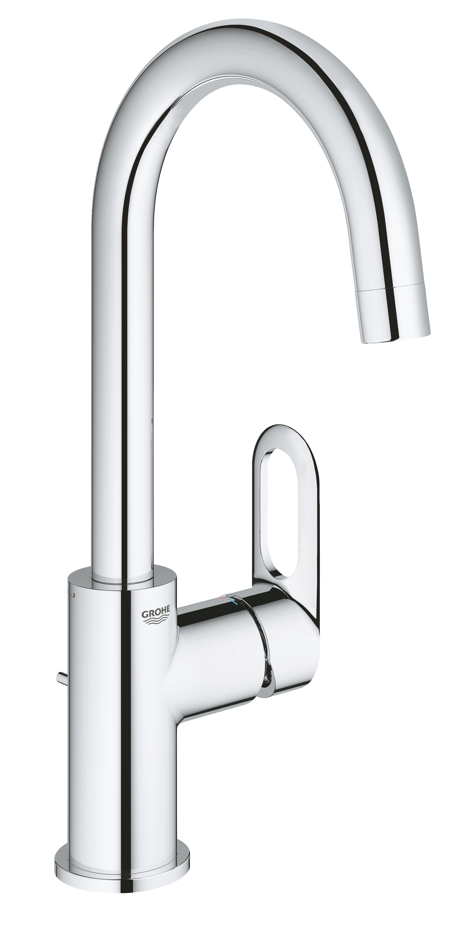Grohe Baterie  lavoar grohe bauloop 23763000, 3/8'', monocomanda, marimea l, cartus ceramic, pivotanta, limitator, set evacuare
