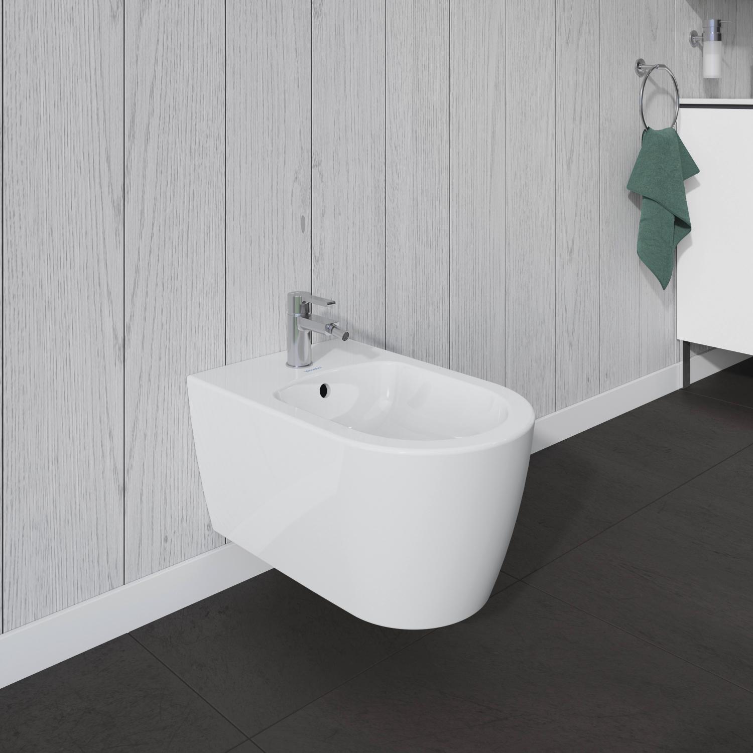 Bideu Duravit 2288150000, Me by Starck, montaj suspendat, zona montaj 