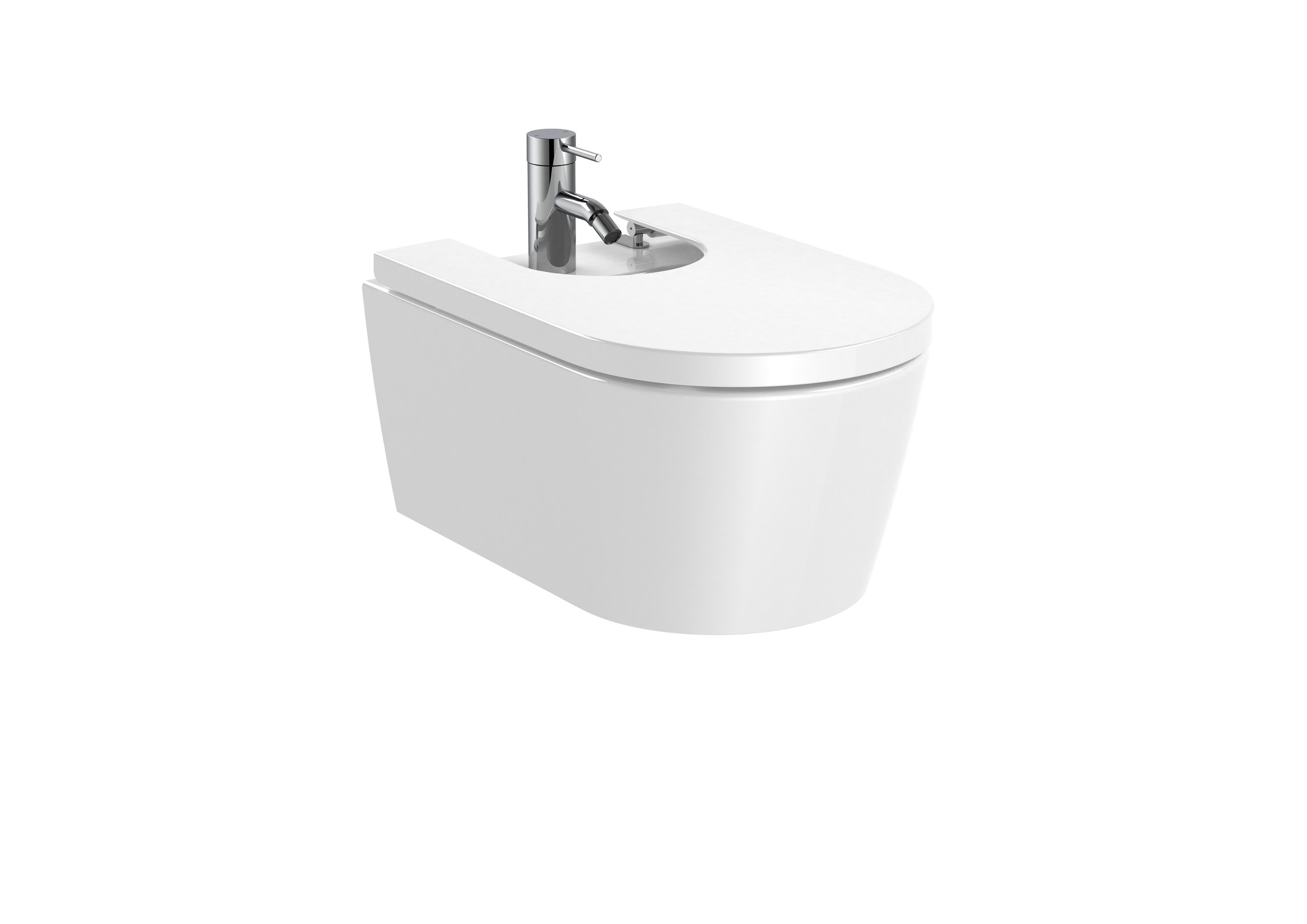 Bideu Roca A357525000, 560 mm, 370 mm, 290 mm, 1 nr orificii baterie, suprafata antiaderent, suspendat, Alb